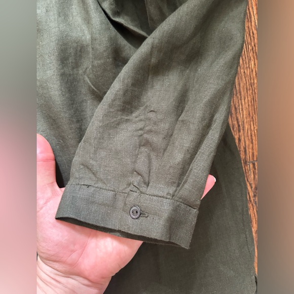 Eileen Fisher Handkerchief Linen Classic Collared Shirt - Picture 12 of 16